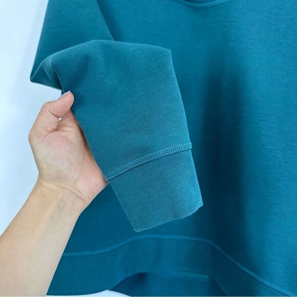 Women's Athleta Teal Crossneck Pullover Sweater Size M - Picture 4 of 8